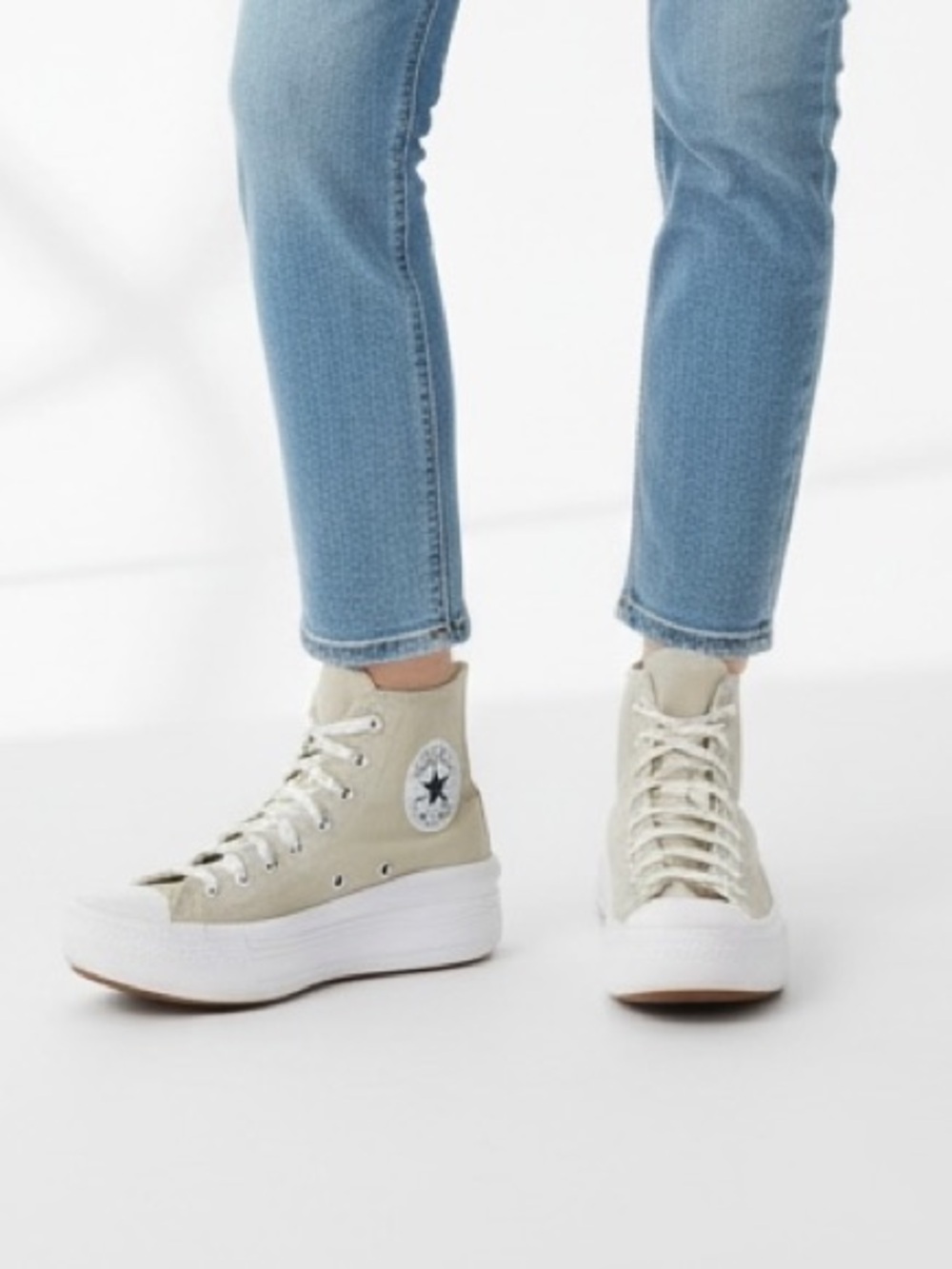 Converse All-Star Beige High Top Platform Sneakers 39